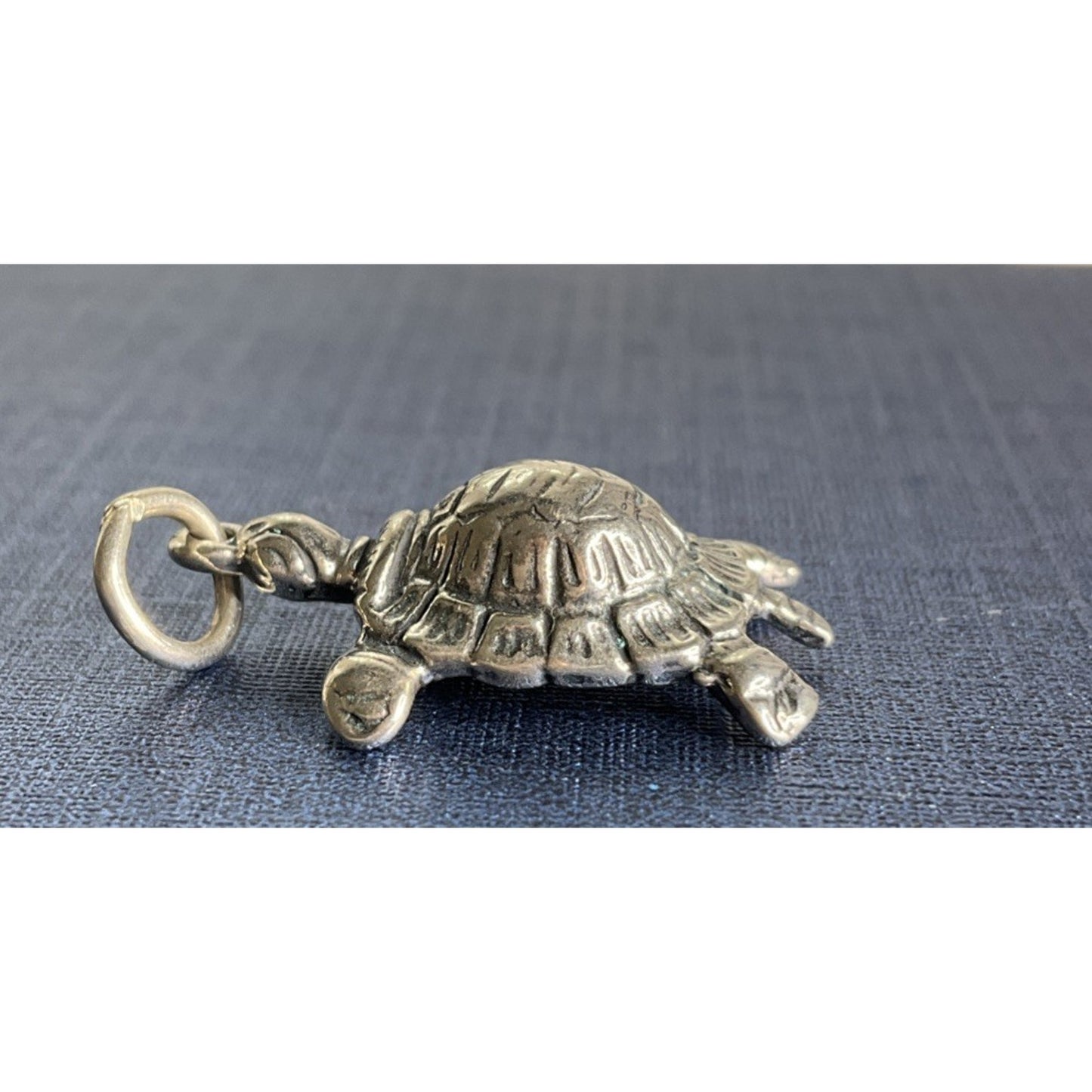 Vintage 925 Sterling Silver Sea Turtle Charm Pendant Coastal Beach Theme
