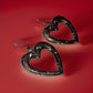 Vintage Sterling Silver Heart Dangle Earrings – Ornate Scroll Design ~1.5” , 11g