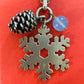 Preowned James Avery Retired Silver Winter Snowflake Pinecone And Bead Pendant