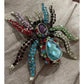 BNWOT Multi Color Rhinestone Silver Long Legs Spider Scarf Magnetic Brooch Pin