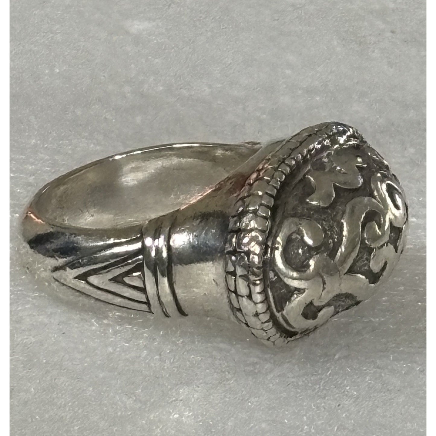 John Hardy Sterling Silver 925 Dayak Signet Statement Ring Size 7.5 Heavy 18g