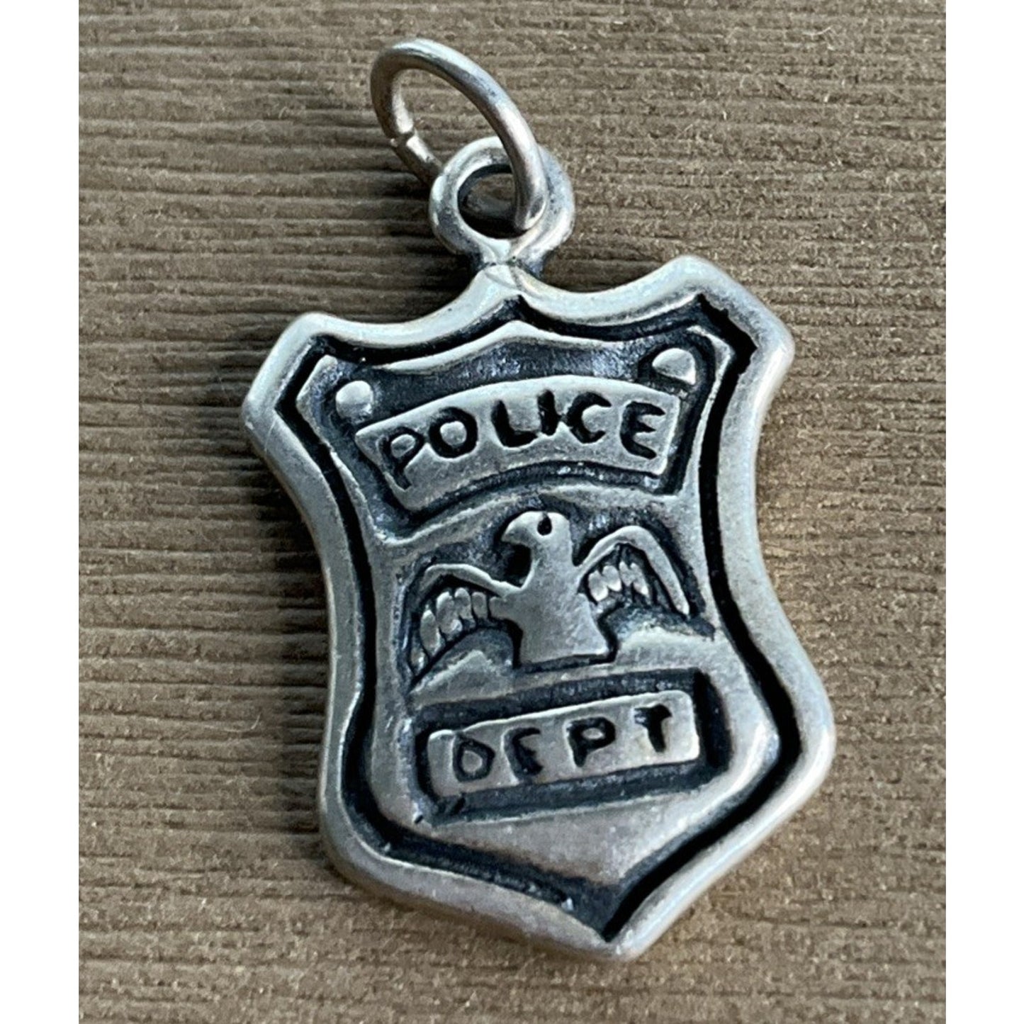 Vintage Sterling Silver Police Badge Charm
