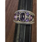 Vintage 925 Sterling Silver Amethyst Multi Stone Cabochon Ring Size 8 8.5 gr