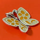 Preowned James Avery Retired Hard to Find Yellow Enameled Butterfly Pendant