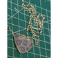 Retired KENDRA SCOTT Mckenna Gold Statement Pendant Necklace in Lilac Abalone