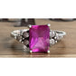 Vintage Sterling Silver Pink Sapphire Cocktail Ring Size 7 NY