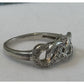 Vintage Pave Diamond Accent Sterling Silver Infinity Lovers Knot Ring Size 7