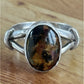 Vintage Sterling Silver Jasper Cabachon Ring Handmade Artisan Southwestern Sz 8