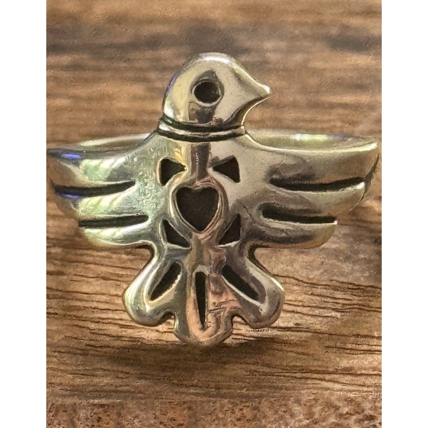 Pre owned HTF James Avery Retired Sterling Silver RAIN DOVE Thunderbird Ring Size 8 MINT