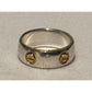 Vintage Italy 925 Sterling Silver Gold Tone Screw Band Ring Size 5