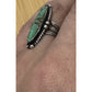 Vintage Navajo Turquoise Sterling Silver Green Turquoise Ring Old Pawn Size 6.5