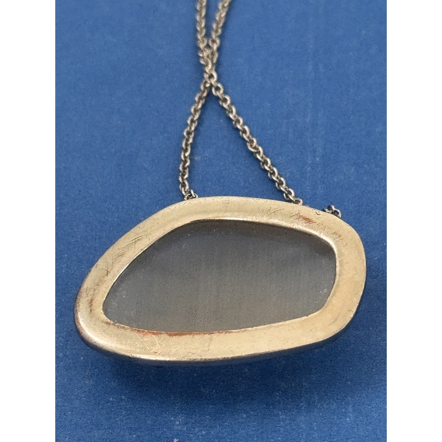 Banana Republic Agate Semi Precious Stone Pave Crystal Pendant Necklace