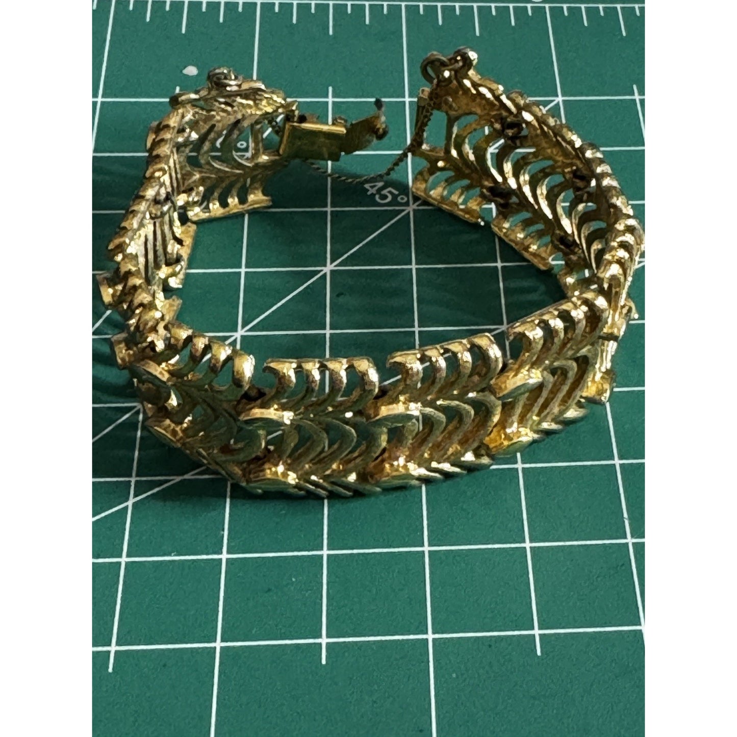 Monet Golden Weave Bracelet Gold Plated Filigree 1960s Vintage Jewelry Signed
