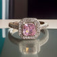 Sterling Silver Pink Cubic Stone Moissanite Size 6.5 Art Deco style