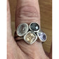 TRB Sterling Silver Cluster Champagne Topaz Iolite Black Spinel White Topaz 6.5