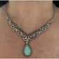 New Carolyn Pollack Sterling Silver Turquoise Doublet Scroll Rope Bar Necklace