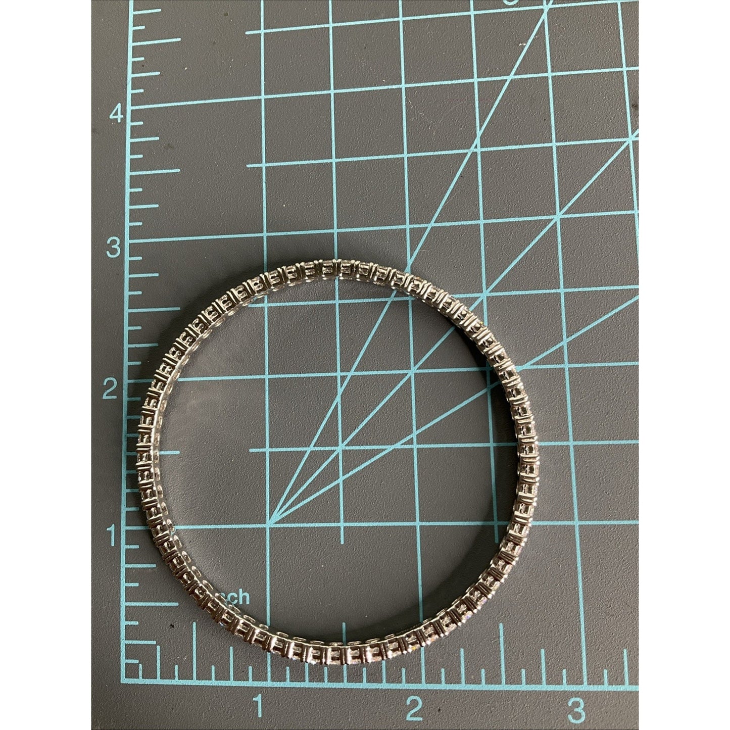 Sterling Silver CZ Tennis Bangle Bracelet 925 Cubic Zirconia