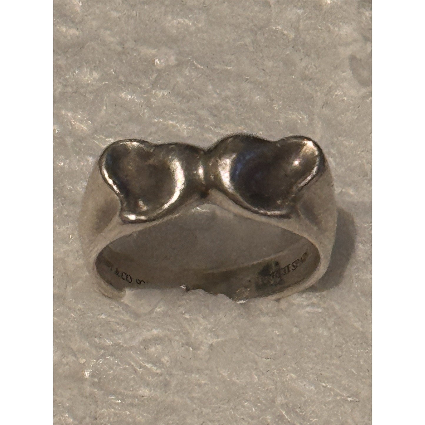 Tiffany & Co Elsa Peretti Open Heart Ring Sterling Silver Size 5.75 Spain 925