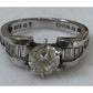 Sterling Silver CZ Engagement Wedding 925 Ring Size 7.5 Baguette Accent