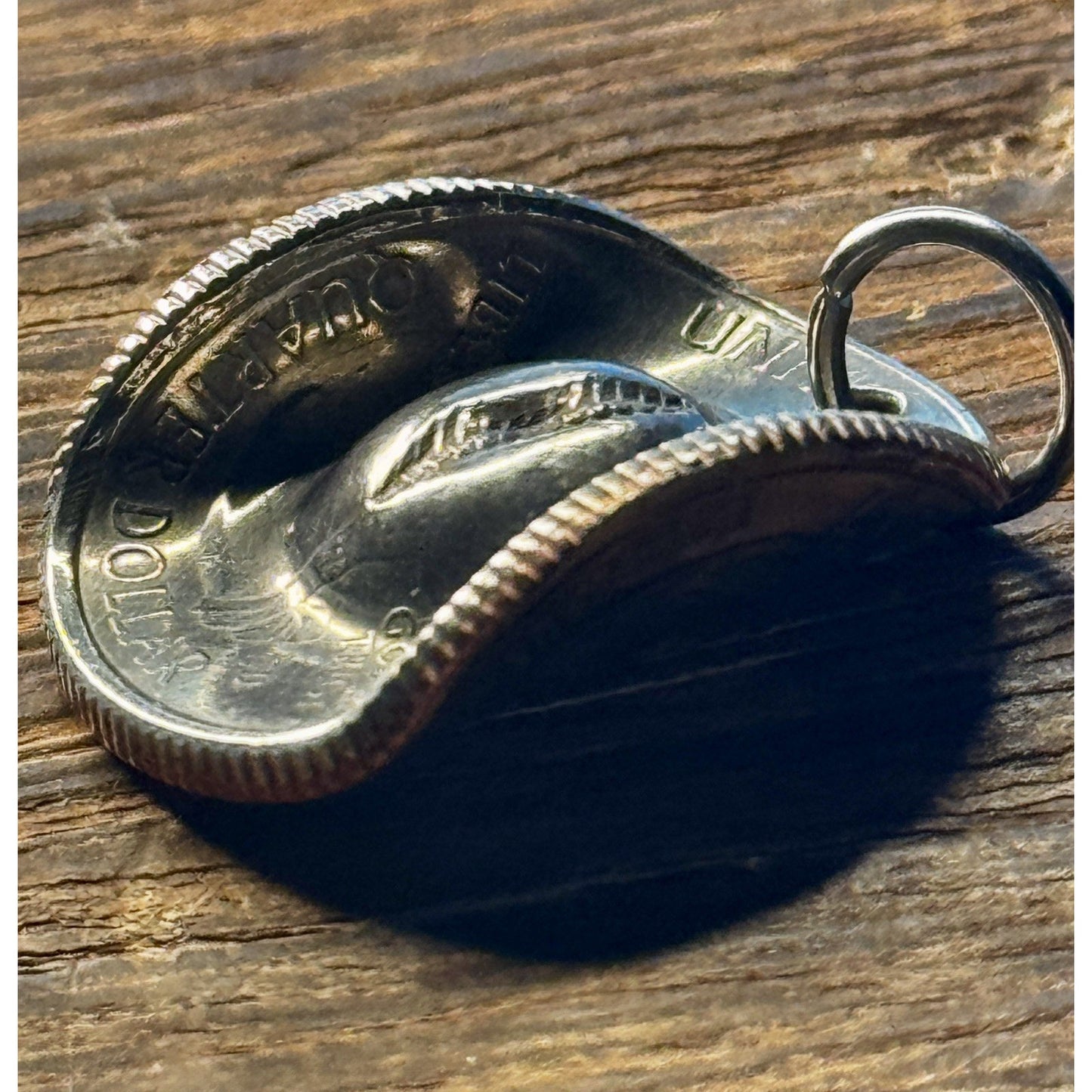 Vintage U.S. Coin Cowboy Hat Pendant Charm Western Folk Art Dimensional Jewelry