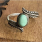 Vintage Turquoise Ring Sterling Silver Feathers & Turquoise Size 8.5 Southwester