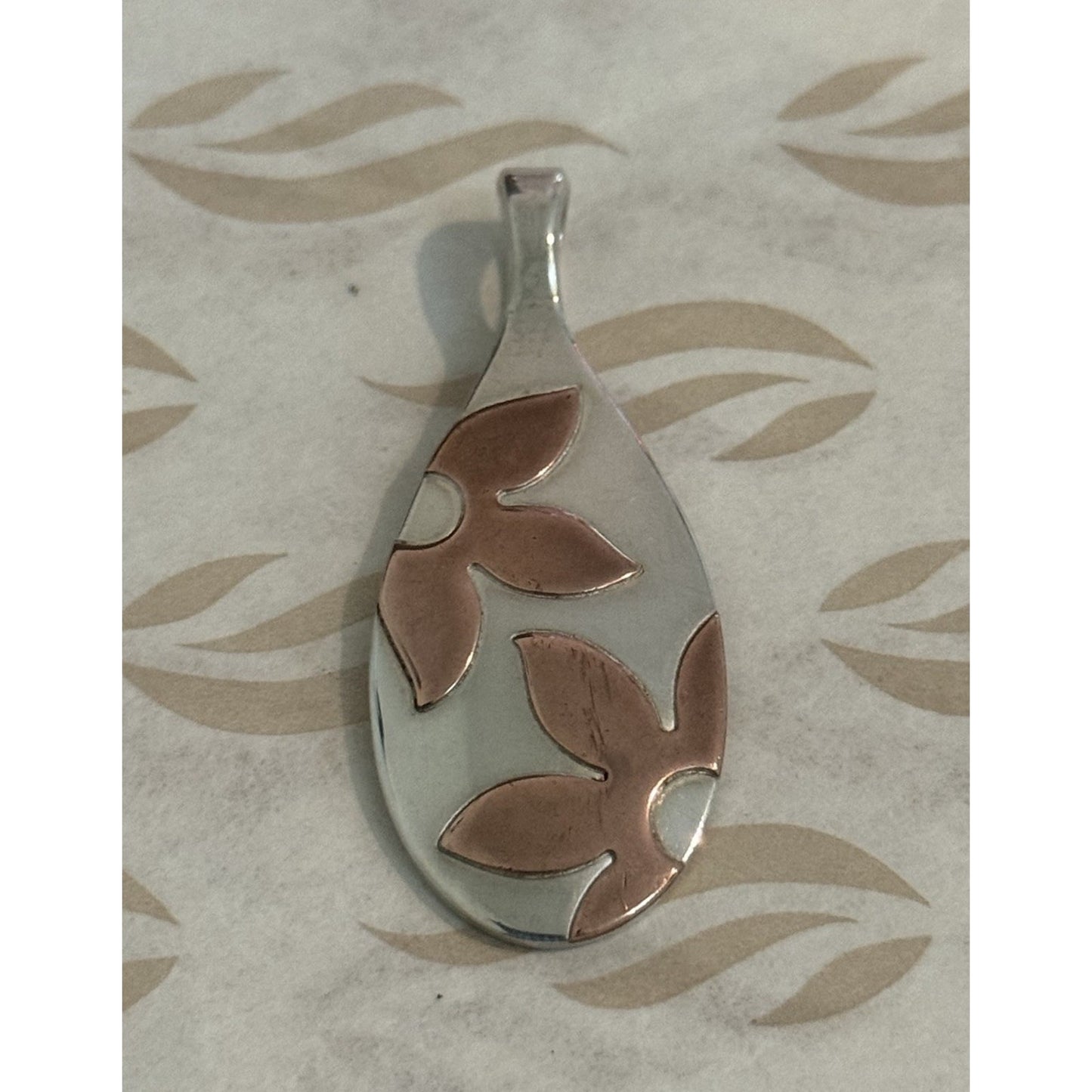 Pre Owned James Avery Retired Copper Floating Flowers Sterling Silver Pendant