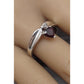 Vintage Avon Sterling Silver Garnet Red Heart Gemstone Dangle Ring Size 8.5