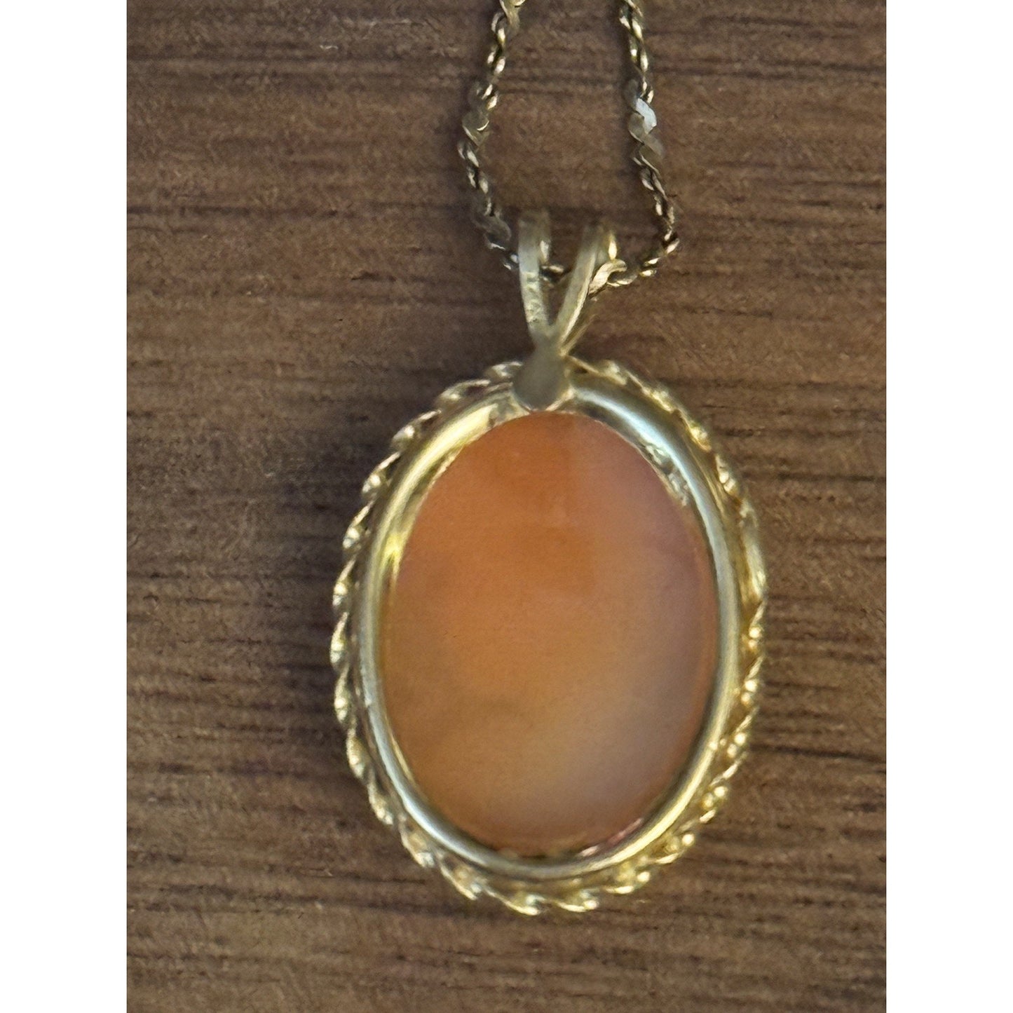 Danecraft Italy 925 Gold Vermeil Chain w/ Vintage Shell Cameo Pendant 20”