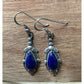 Sterling Silver Lapis Lazuli Dangle Earrings 925 Southwestern Navajo Style Drop