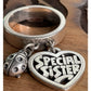 Retired James Avery Sterling Silver Double Dangle Ring Size 6 with 2 Charms