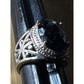 Vintage 925 Sterling Silver Faceted Black Onyx Filigree Statement Ring Size 7