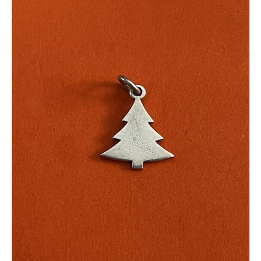 James Avery Retired Silver Flat Christmas Tree Charm Or Pendant Pre-Owned