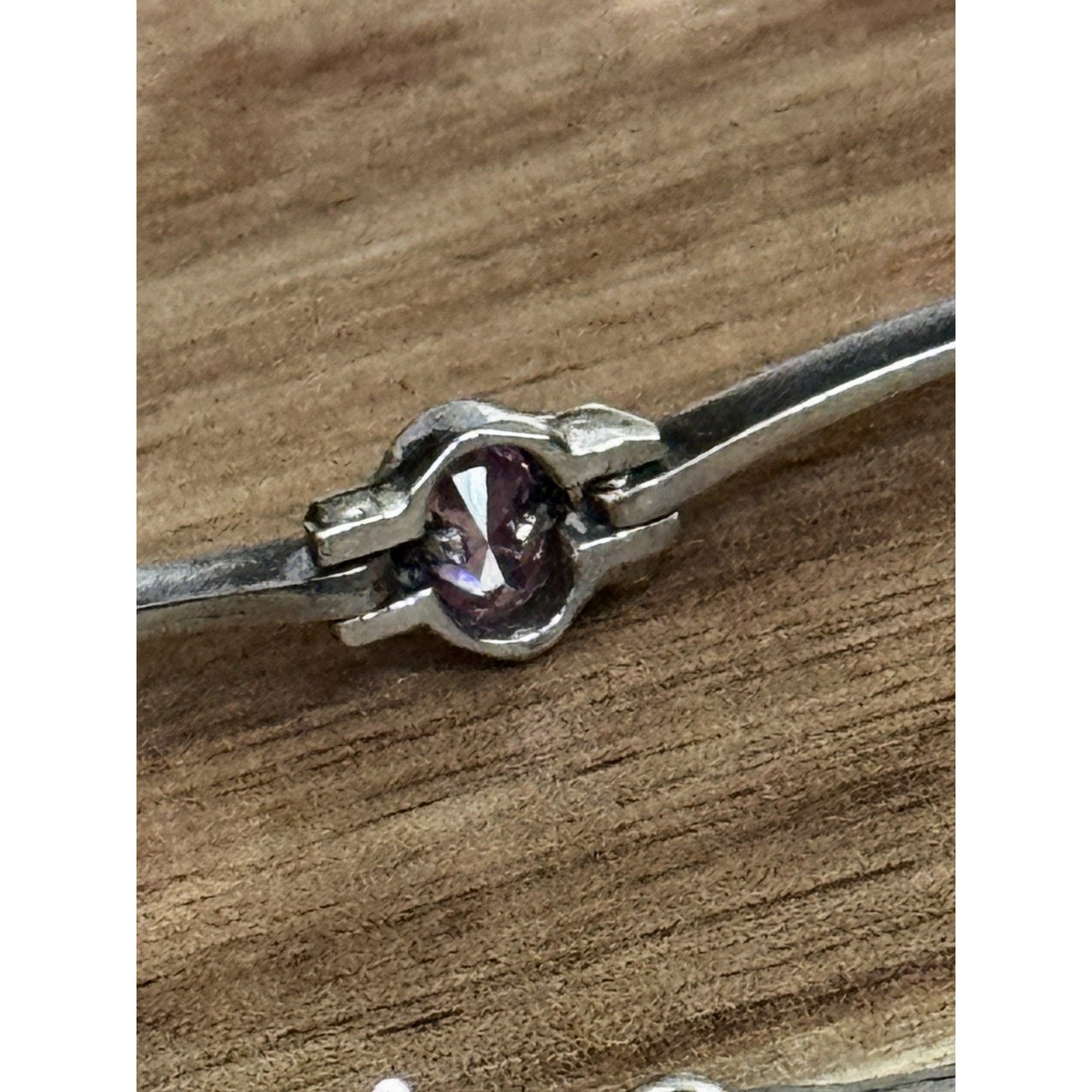 Vintage Pink Tourmaline Sterling Silver 5 Stone Link Bracelet 7.5” 90s - Y2K