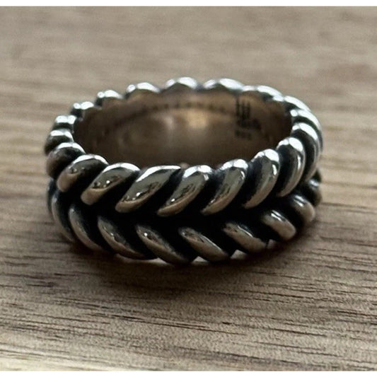 James Avery Retired Sterling Silver Double Braided Rope Ring Size 6.5