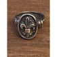 Vintage Ann King 925 Sterling Silver Fleur De Lis Ring w/ 18K Gold Accents 7.5
