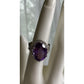 Sterling Silver Amethyst Halo Ring 925 Purple Stone Cocktail Statement Ring 7.5