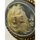 Antique Victorian Revival Cameo Brooch Gold Tone Pressed Glass c1900