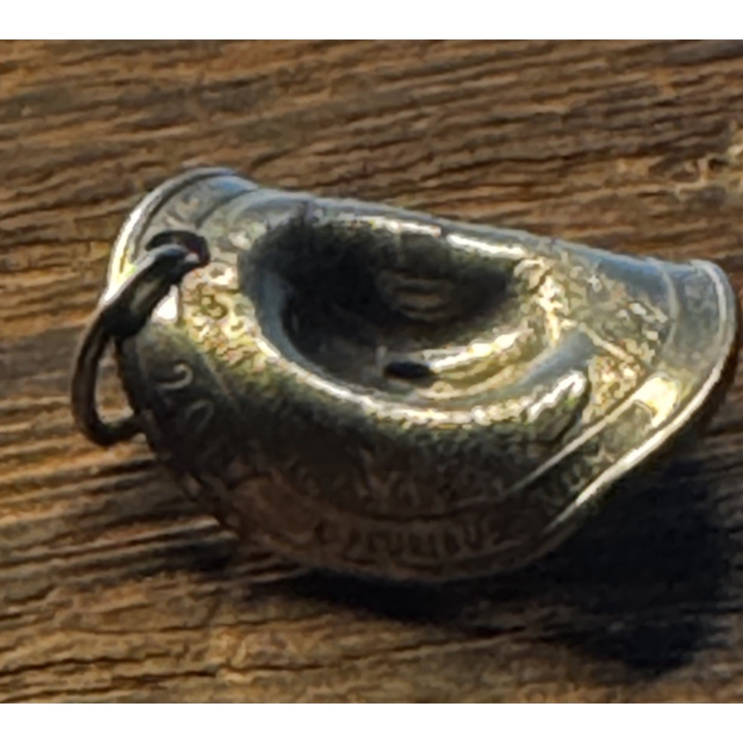 Vintage U.S. Coin Cowboy Hat Pendant Charm Western Folk Art Dimensional Jewelry