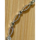 925 Sterling Silver Opal Cabachon Moissanite Bracelet 7.5” White Fire Opal 6g