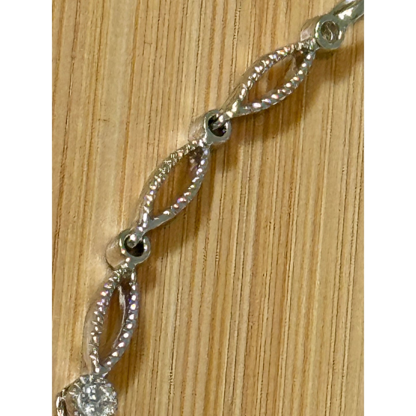 925 Sterling Silver Opal Cabachon Moissanite Bracelet 7.5” White Fire Opal 6g