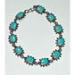 Vintage Southwestern Sterling Silver Turquoise Bracelet 925 Thailand 7¾″ 14g