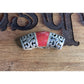 Vintage Sterling Silver Red Stone Curved Tube Filigree Boho artisan jewelry