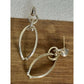 Michael Dawkins 925 Sterling Silver & 14K Gold Accent Oval Link Dangle Earrings