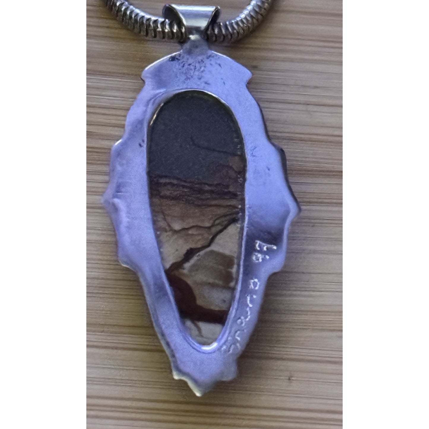 Vintage SHANO 97 Sterling Jasper Southwestern Pendant Necklace 24” Italy 925 24g