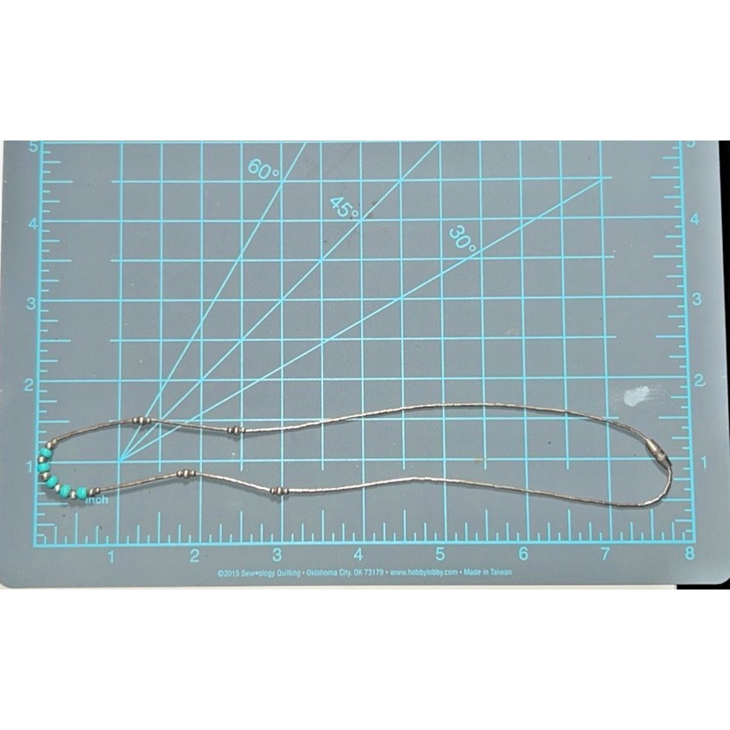 Minimalist Liquid Sterling Silver Turquoise Bead Layering Necklace Southwestern