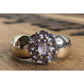 Sterling Silver Amethyst Cluster Wide Band Ring Size 7.5 Purple February Stone