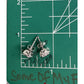 Sterling Silver Halo Stud Earrings Cushion Cut Micro Pave