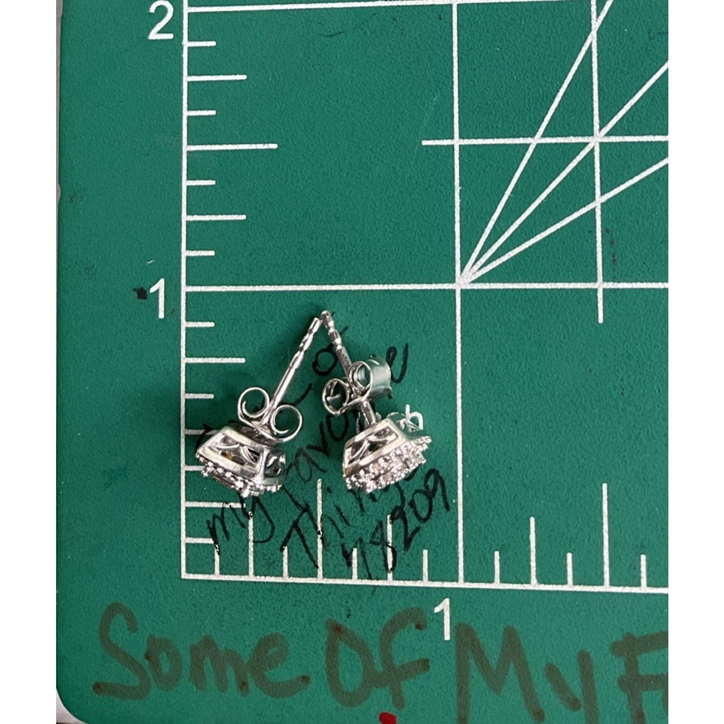 Sterling Silver Halo Stud Earrings Cushion Cut Micro Pave