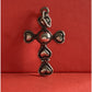 Vintage Sterling Silver Puffy Heart Cross Charm Pendant Southwestern Style