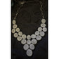 Vintage White Shiva Eye Shell Bib Statement Necklace Sterling Silver Boho 23”
